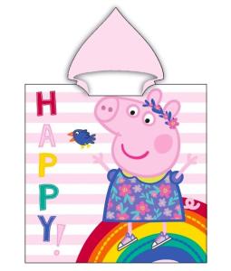 Pončo PEPPA PIG Happy ružové , Barva - Ružová , Rozměr textilu - 55x110