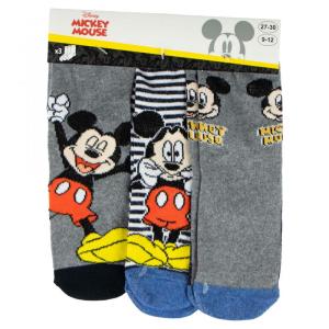 PONOŽKY MICKEY 3 ks , Velikost ponožky - 23-26 , Barva - Šedá