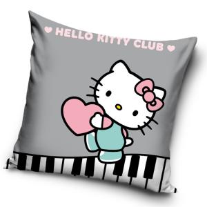 Povlak na polštářek Hello Kitty Love Piano , Barva - Šedá , Rozměr textilu - 40x40