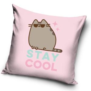 Povlak na polštářek Kočička Pusheen Stay Cool , Barva - Svetlo ružová , Rozměr textilu - 40x40