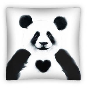 Povlak na vankúšik Panda micro , Barva - Bielo-čierna , Rozměr textilu - 40x40