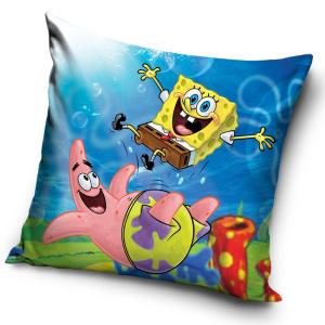 Obliečka na vankúšik Sponge Bob a Patrik , Barva - Modrá , Rozměr textilu - 40x40