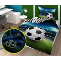 Obliečky Futbalová lopta svietiaca , Barva - Modro-zelená , Rozměr textilu - 140x200