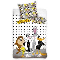 Obliečky Kamaráti z Looney Tunes , Barva - Biela , Rozměr textilu - 140x200