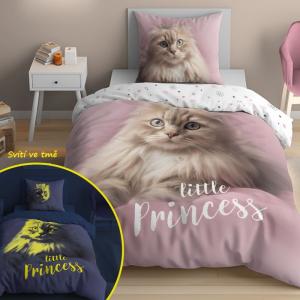 Povlečení Kočka Little Princess svítící , Rozměr textilu - 140x200