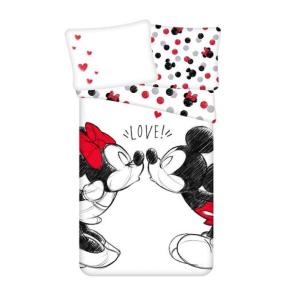 Obliečky Mickey a Minnie Love , Barva - Biela , Rozměr textilu - 140x200