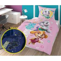 Povlečení Paw Patrol puppy svítící , Barva - Ružová , Rozměr textilu - 140x200