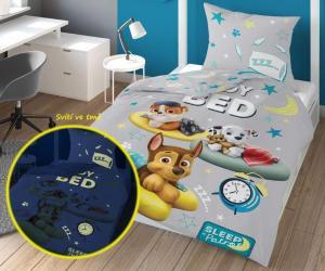 Povlečení Paw Patrol sleep svítící , Barva - Šedá , Rozměr textilu - 140x200