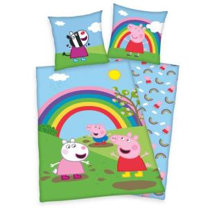 Obliečky Peppa Pig dúha , Barva - Barevná , Rozměr textilu - 140x200