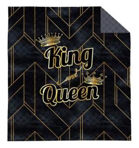 Přehoz na postel King and Queen gold , Barva - Čierna , Rozměr textilu - 170x210