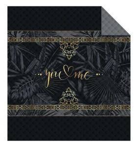 Prehoz na posteľ You and Me black , Barva - Čierna , Rozměr textilu - 170x210