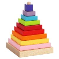 Pyramída - drevená skladačka 9 dielov , Barva - Barevná