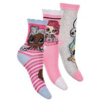 PONOŽKY LOL Surprise 3ks , Velikost ponožky - 23-26 , Barva - Ružová