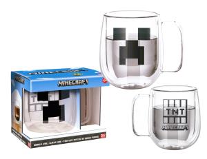 Skleněný hrneček Minecraft , Velikost lahve - 290 ml , Barva - Biela