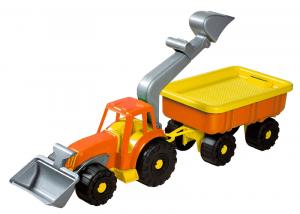 Traktorový nakladač s vlekom Power Worker - 58 cm , Barva - Žltá