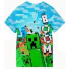 Tričko Minecraft Creeper Boom , Velikost - 122/128 , Barva - Světlo modrá