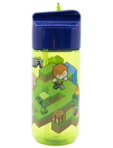 Tritanová lahev Minecraft , Velikost lahve - 430 ml , Barva - Zeleno-modrá